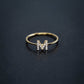 M Line Initial Letter Pavé Diamond Ring 14K Gold