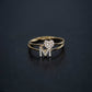 M Line Initial Letter Pavé Diamond Ring 14K Gold