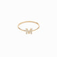 M Line Initial Letter Pavé Diamond Ring 14K Gold