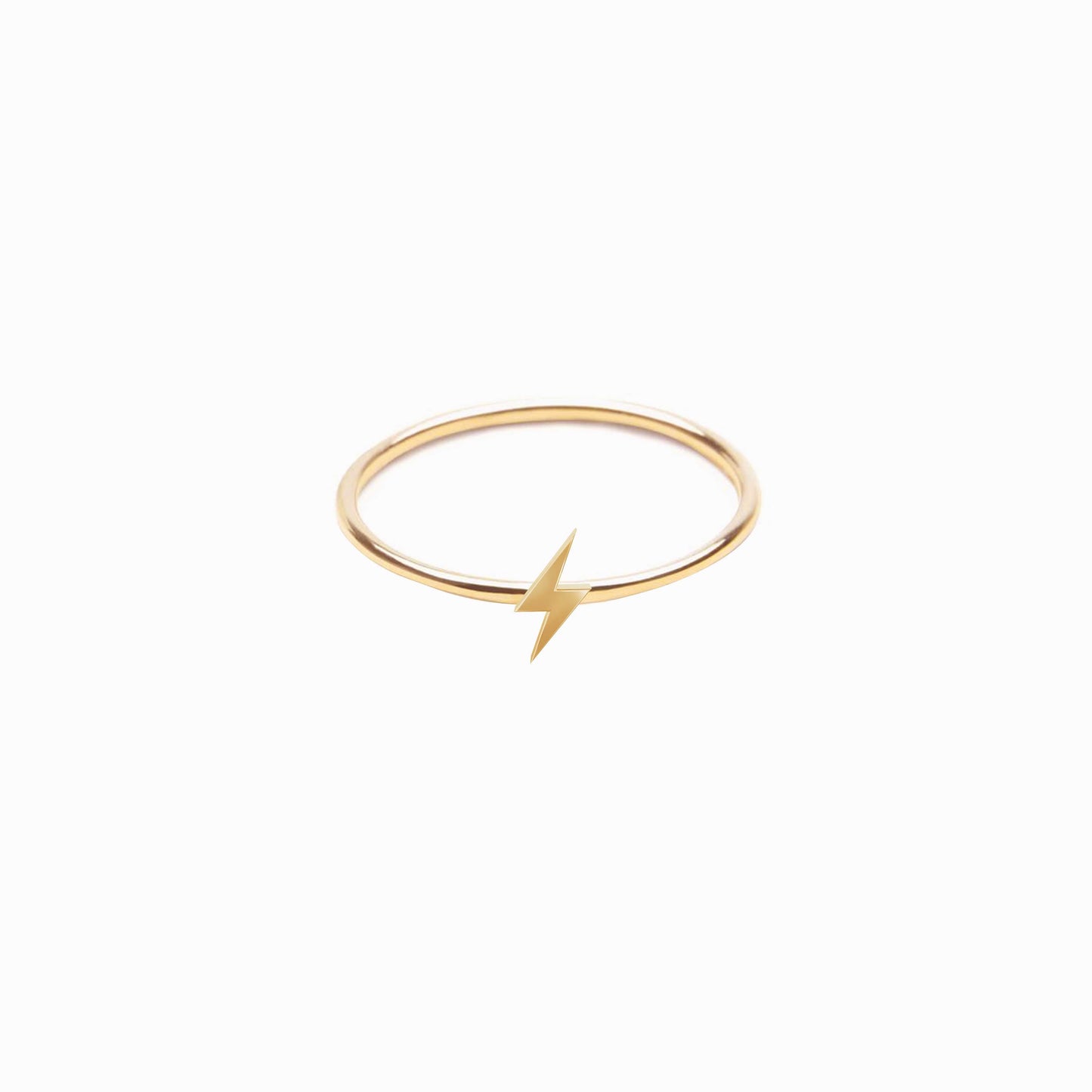 Lightning Bolt Line Ring 14K Gold