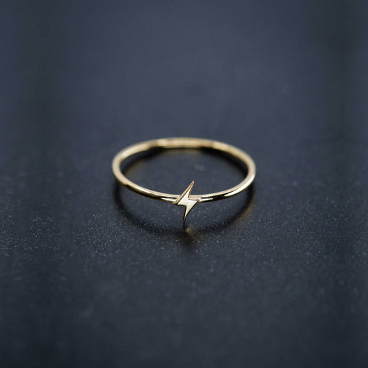 Lightning Bolt Line Ring Sterling Silver