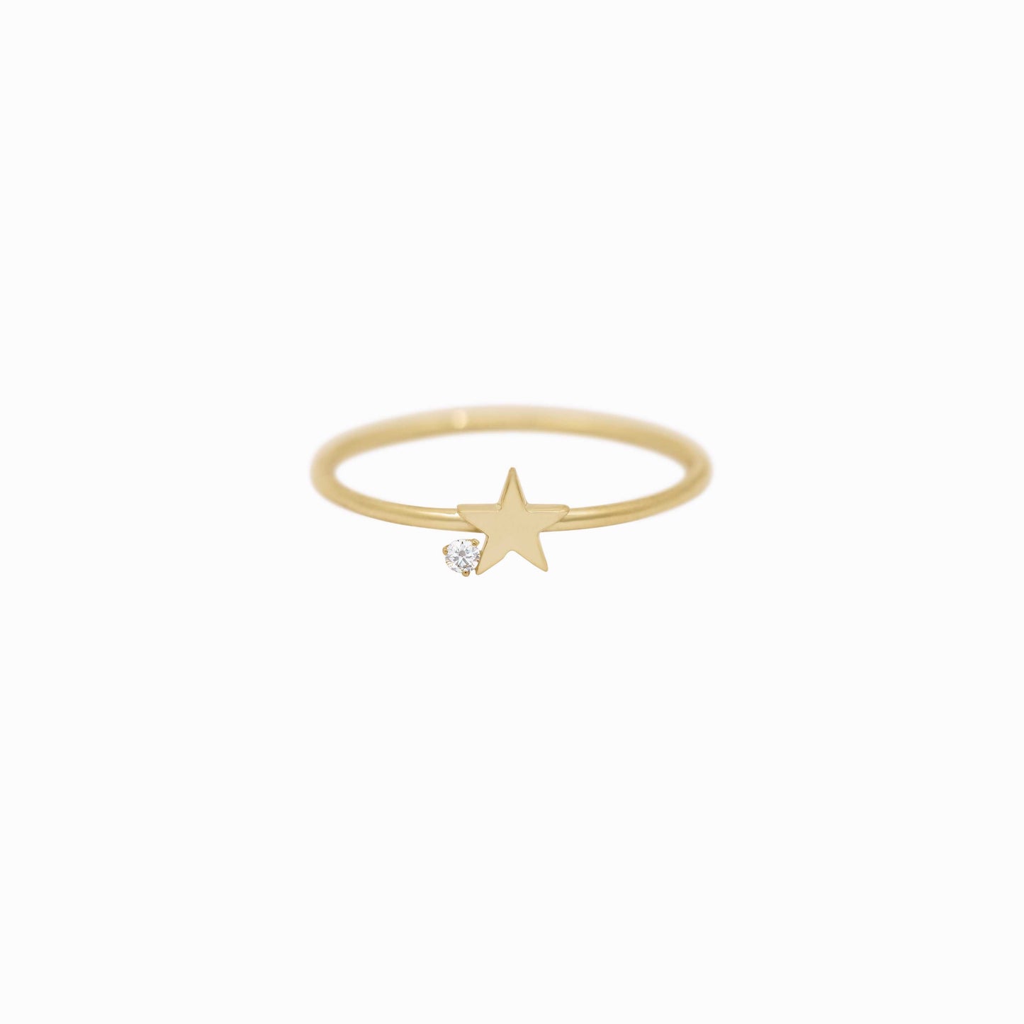Star One Pavé Lab Diamond Ring 14K Gold