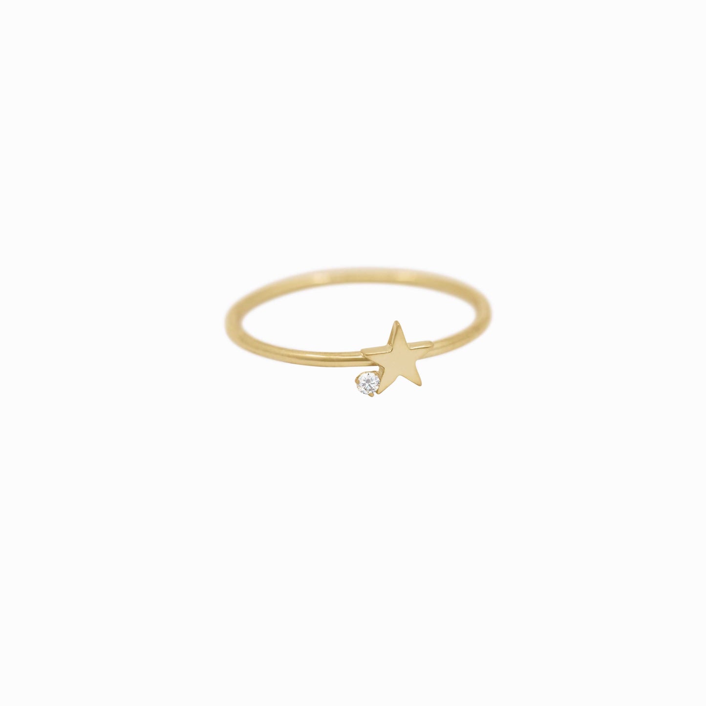Star One Pavé Lab Diamond Ring 14K Gold
