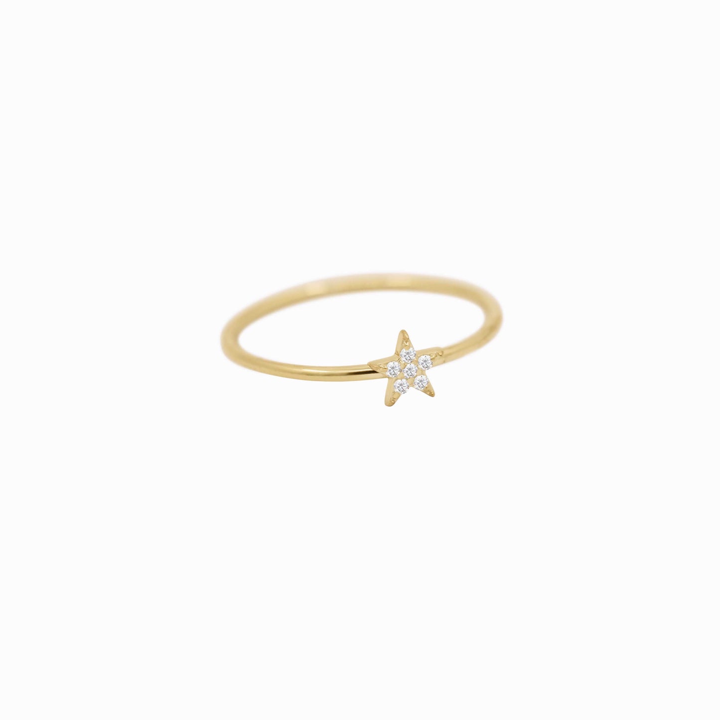 Star Line Diamond Gold Ring