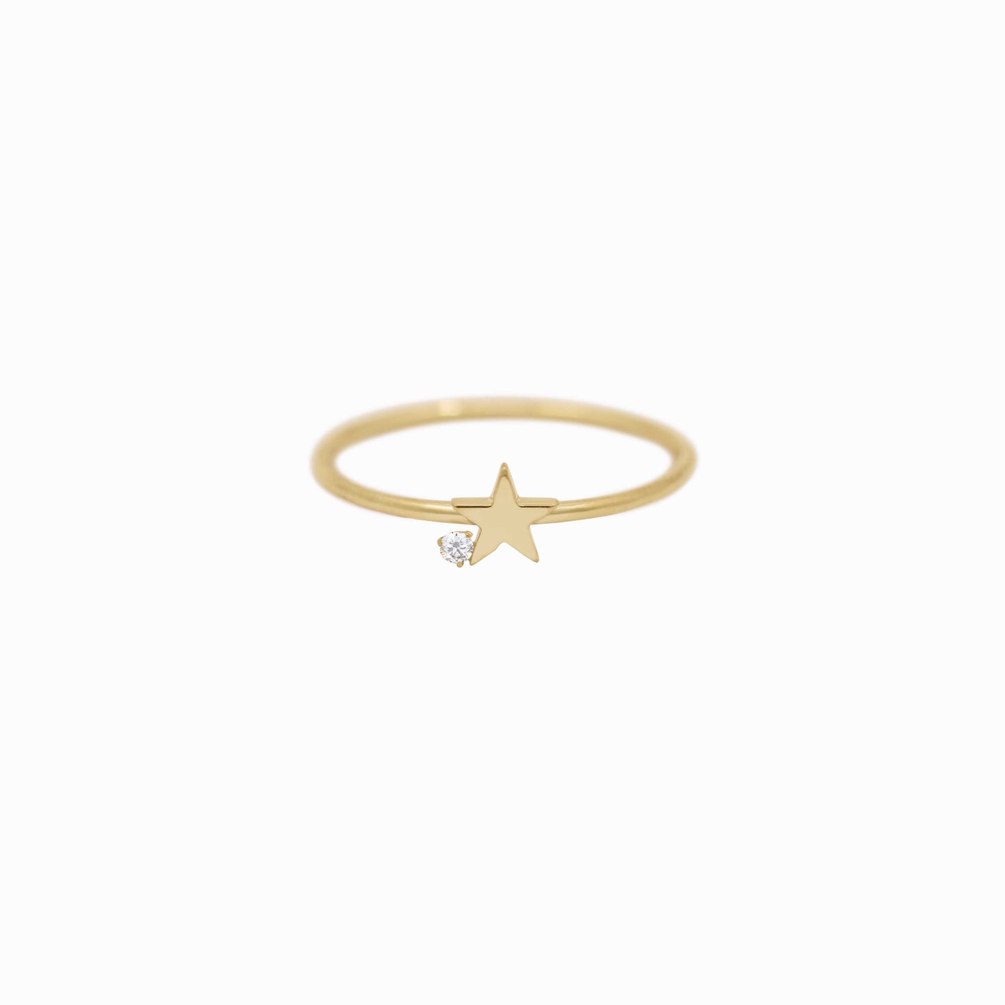 Star One Pavé Lab Diamond Ring 14K Gold