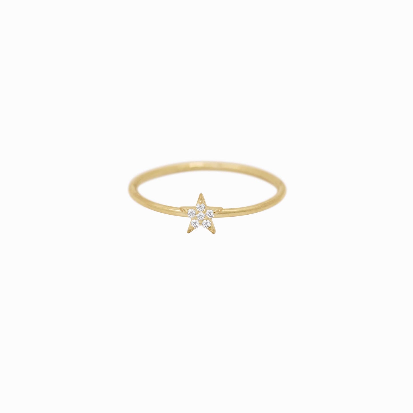 Star Line Pavé Lab Diamond Ring 14K Gold