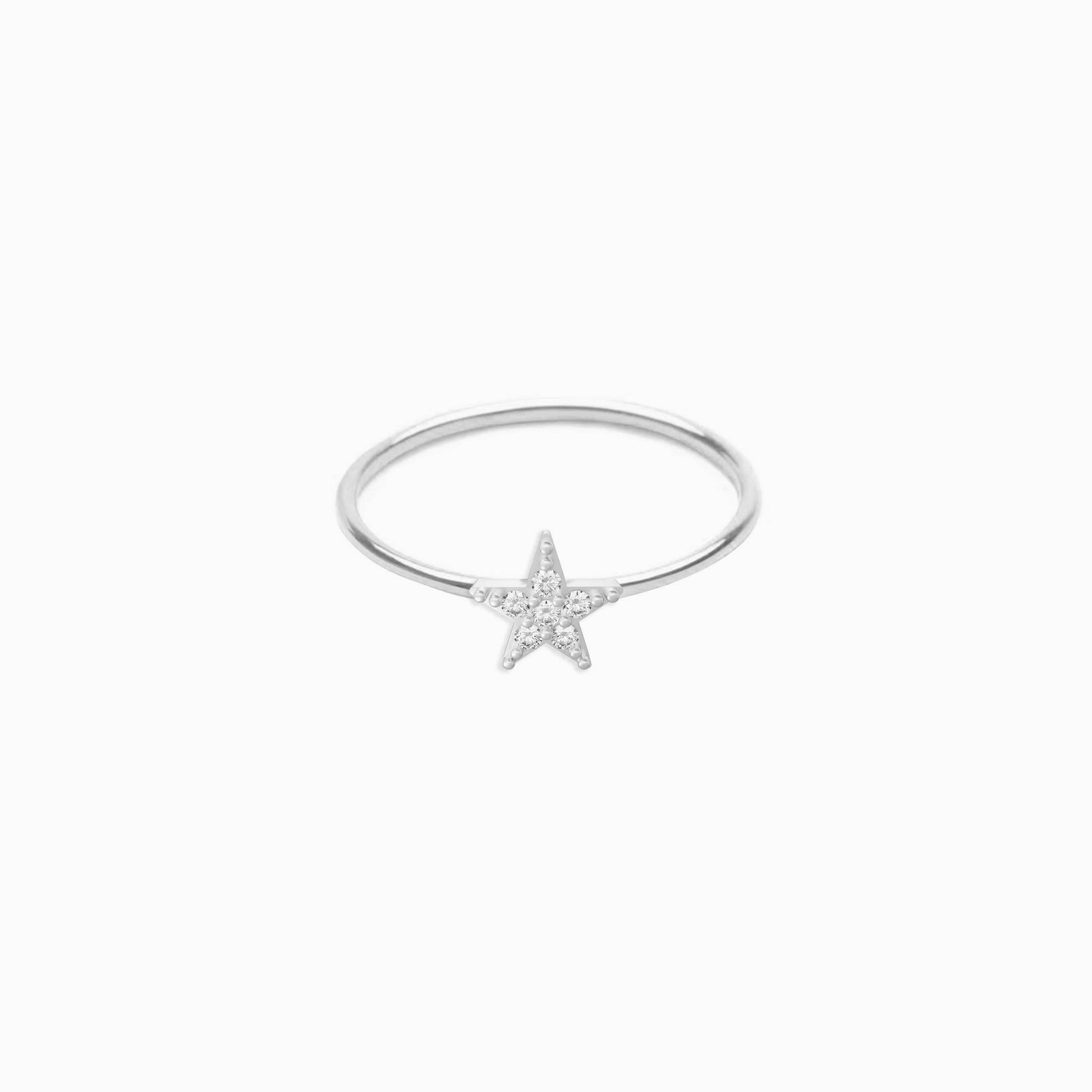 Star Line Pavé Lab Diamond Ring Sterling Silver