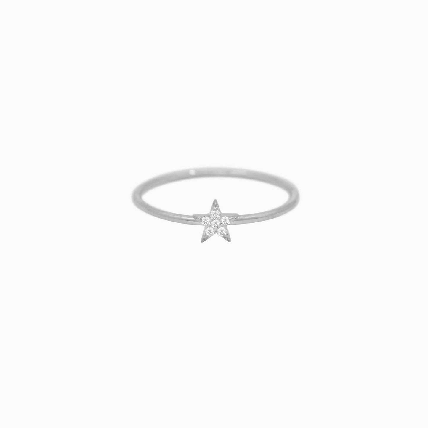 Star Line Pavé Lab Diamond Ring Sterling Silver