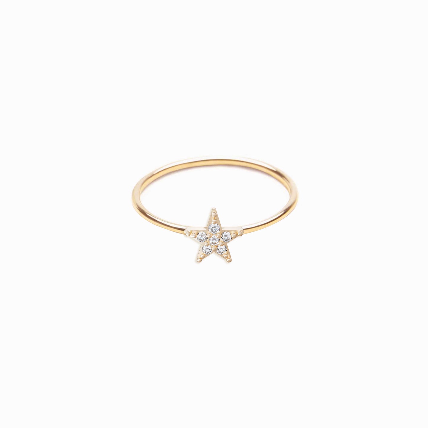 Star Line Diamond Gold Ring