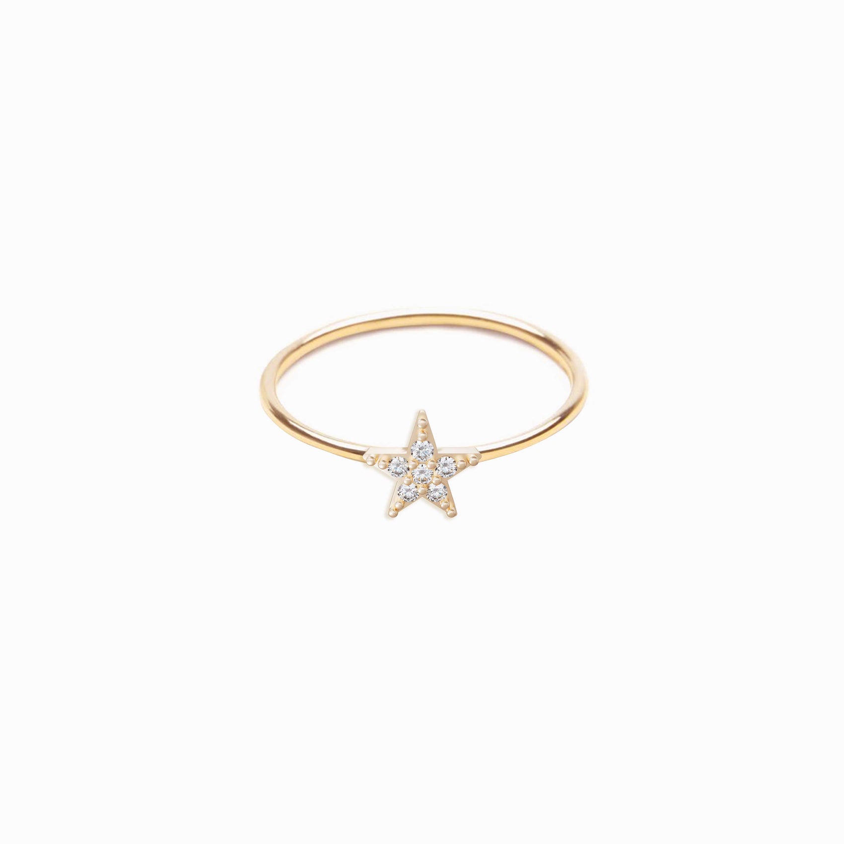 Star Line Pavé Lab Diamond Ring 14K Gold