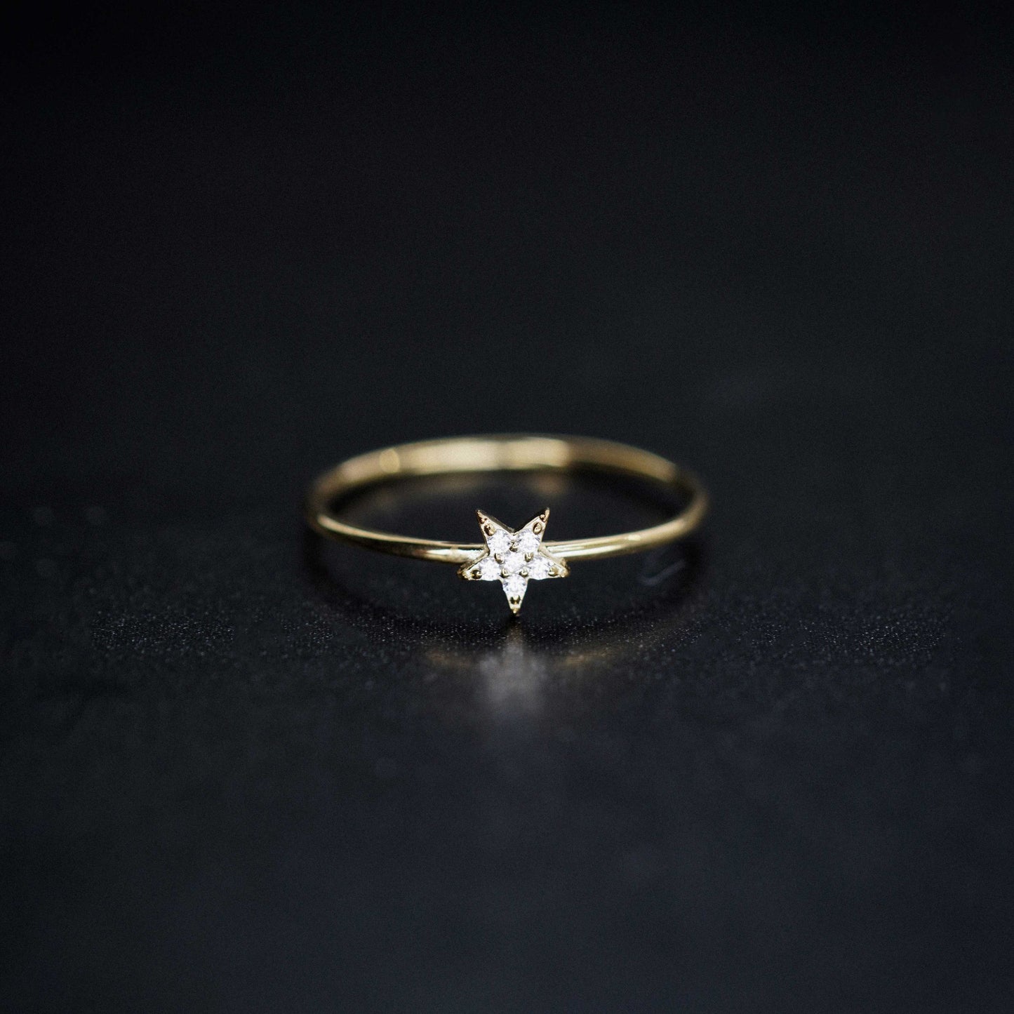 Star Line Diamond Gold Ring