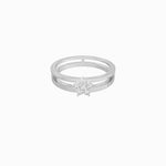 Flower Pavé Lab Diamond Ring Sterling Silver