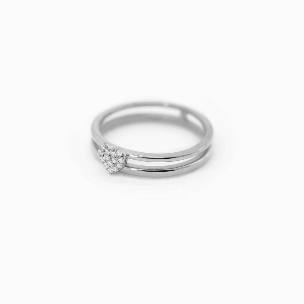 Heart Pavé Lab Diamond Ring Sterling Silver