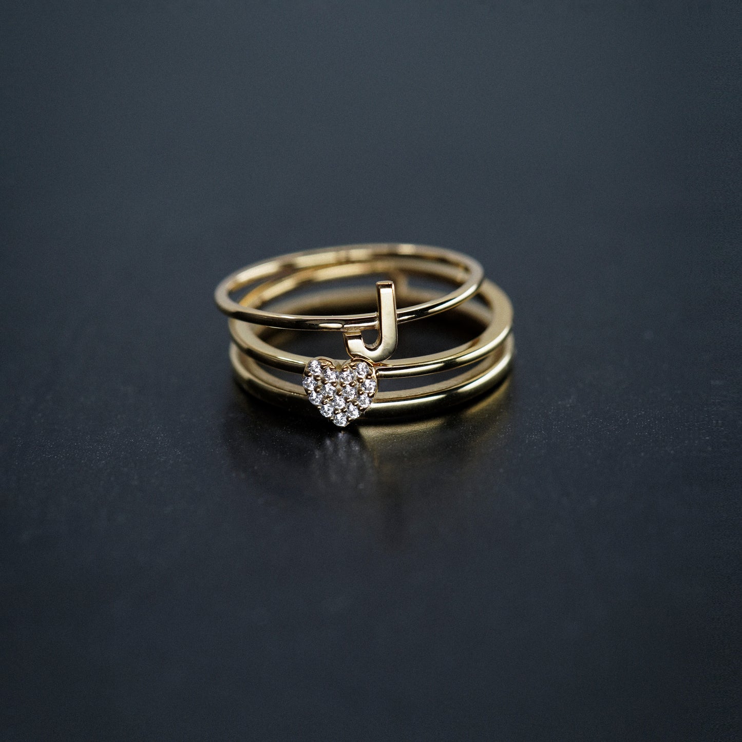 Heart Diamond Gold Ring