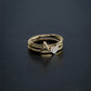 Heart Line Pavé Diamond Ring 14K Gold