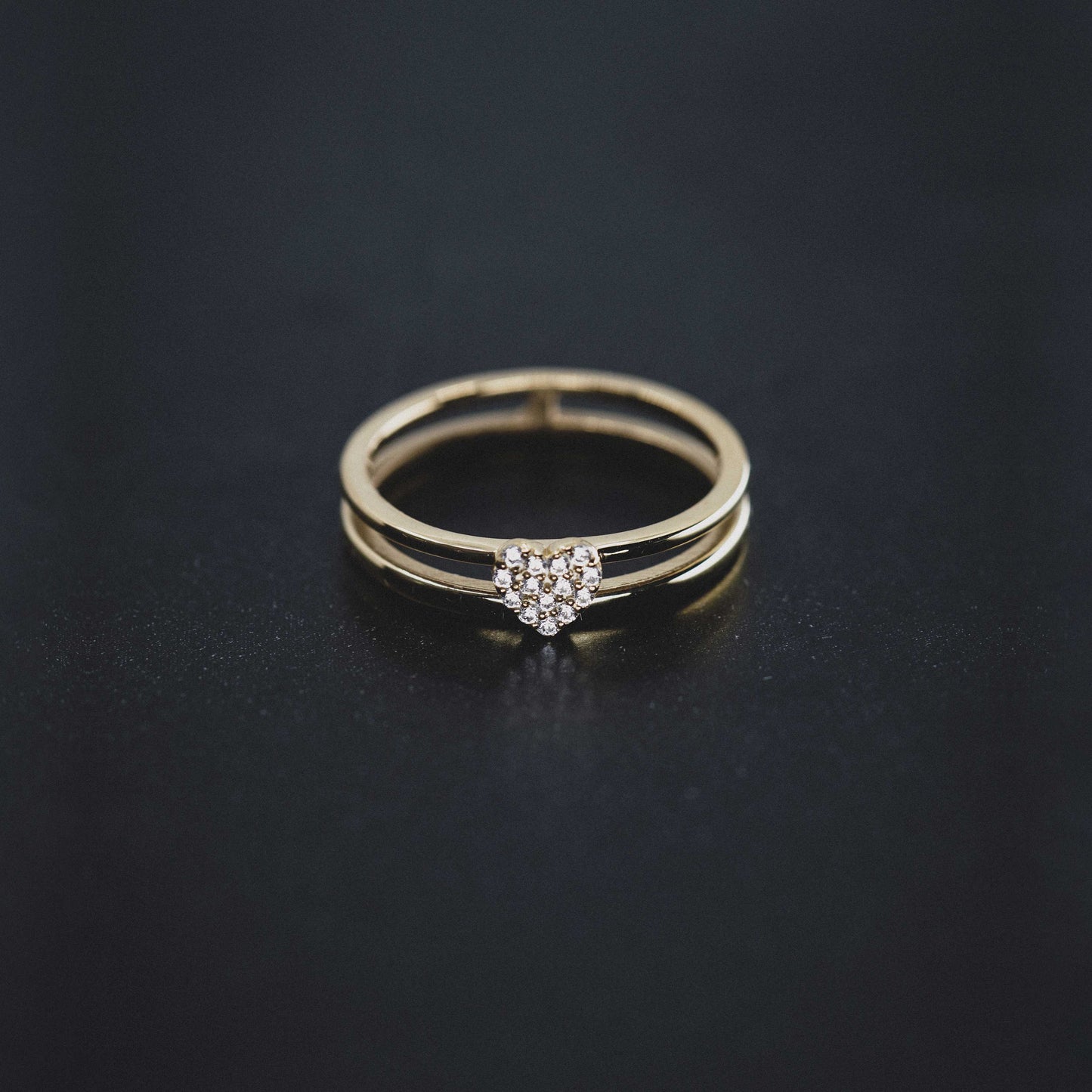 Heart Pavé Lab Diamond Ring Sterling Silver