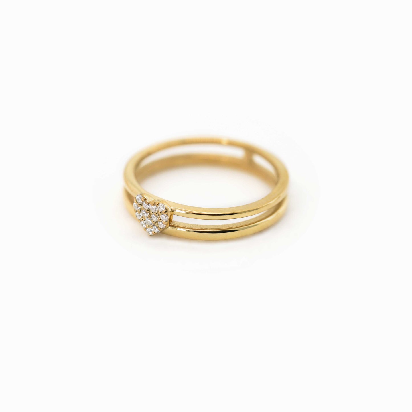 Heart Pavé Lab Diamond Ring 14K Gold