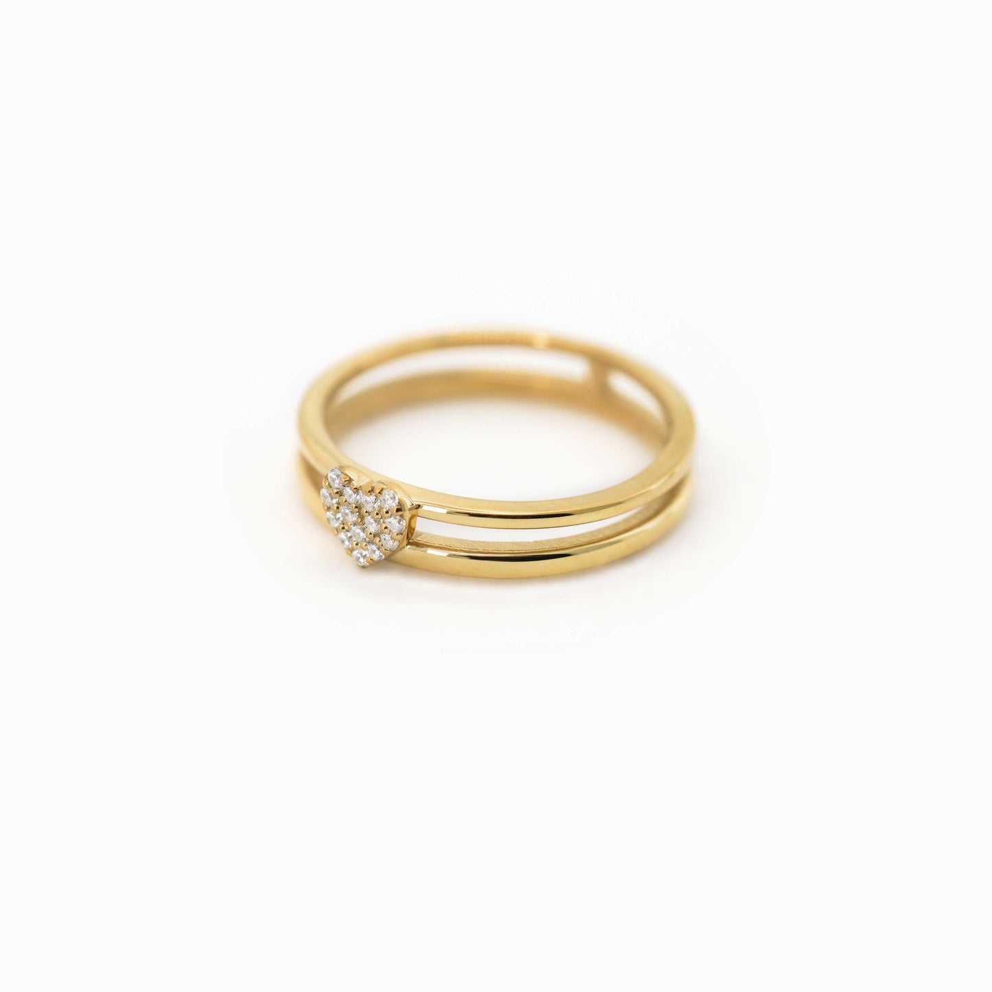 Heart Pavé Diamond Ring 14K Gold