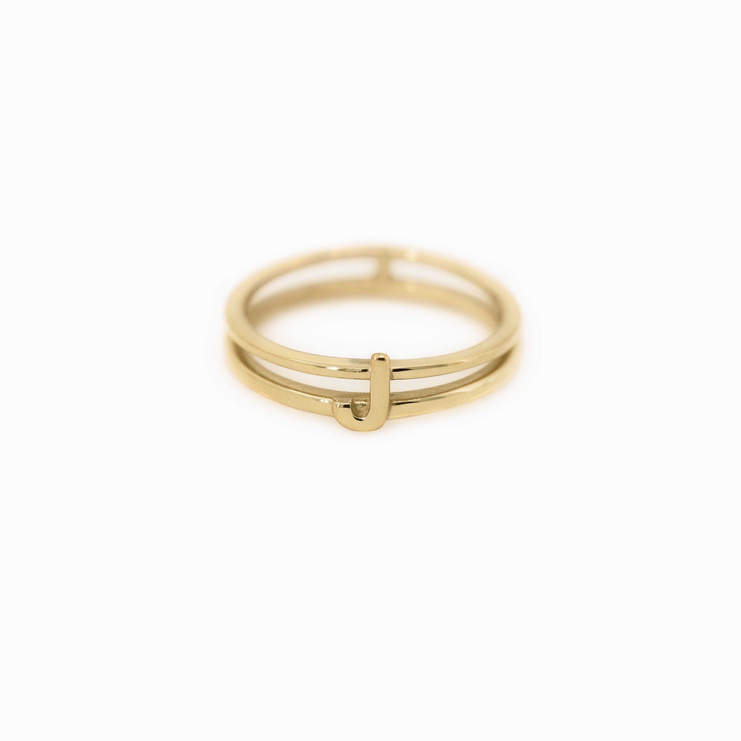 J Initial Letter Ring 14K Gold