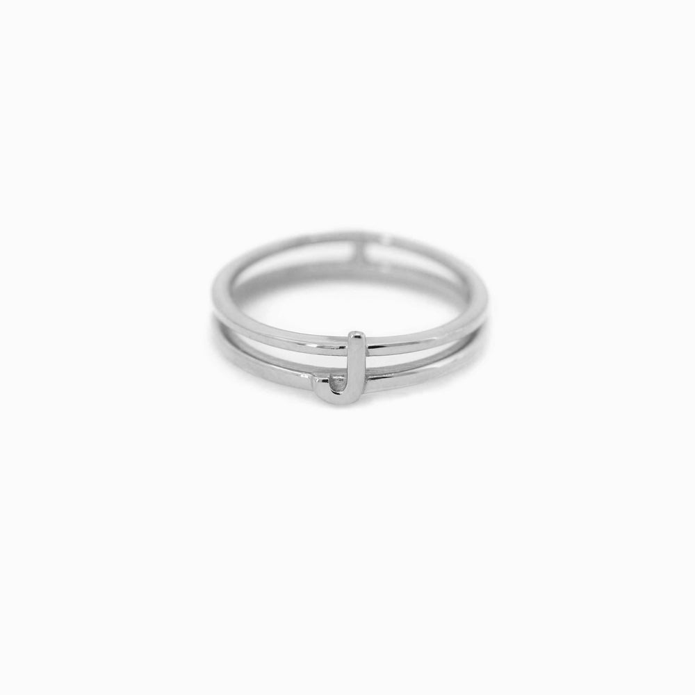 J Initial Letter Ring Sterling Silver