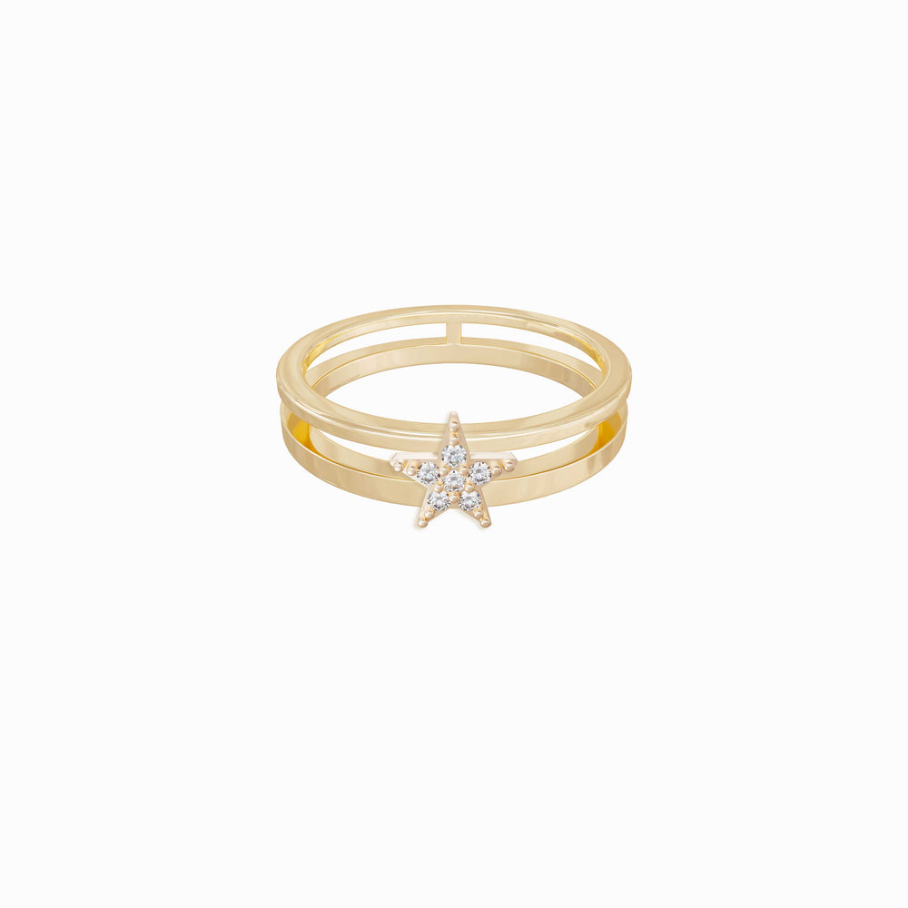 Star Diamond Gold Ring
