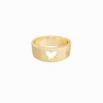 Heart Cut Out Solid Gold Ring