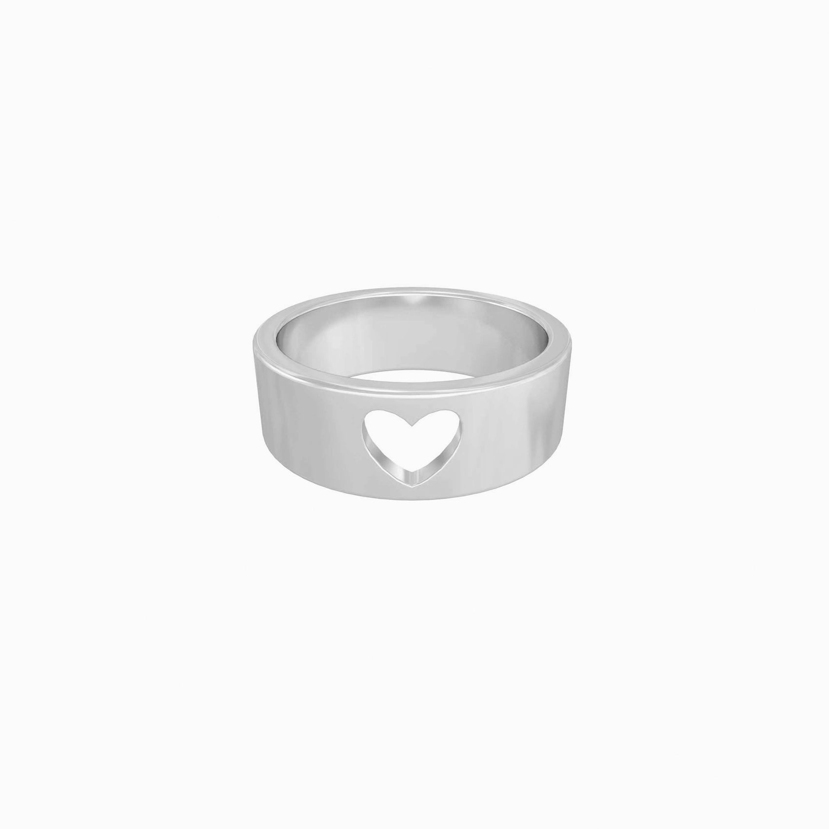 Heart Cut Out Ring Sterling Silver