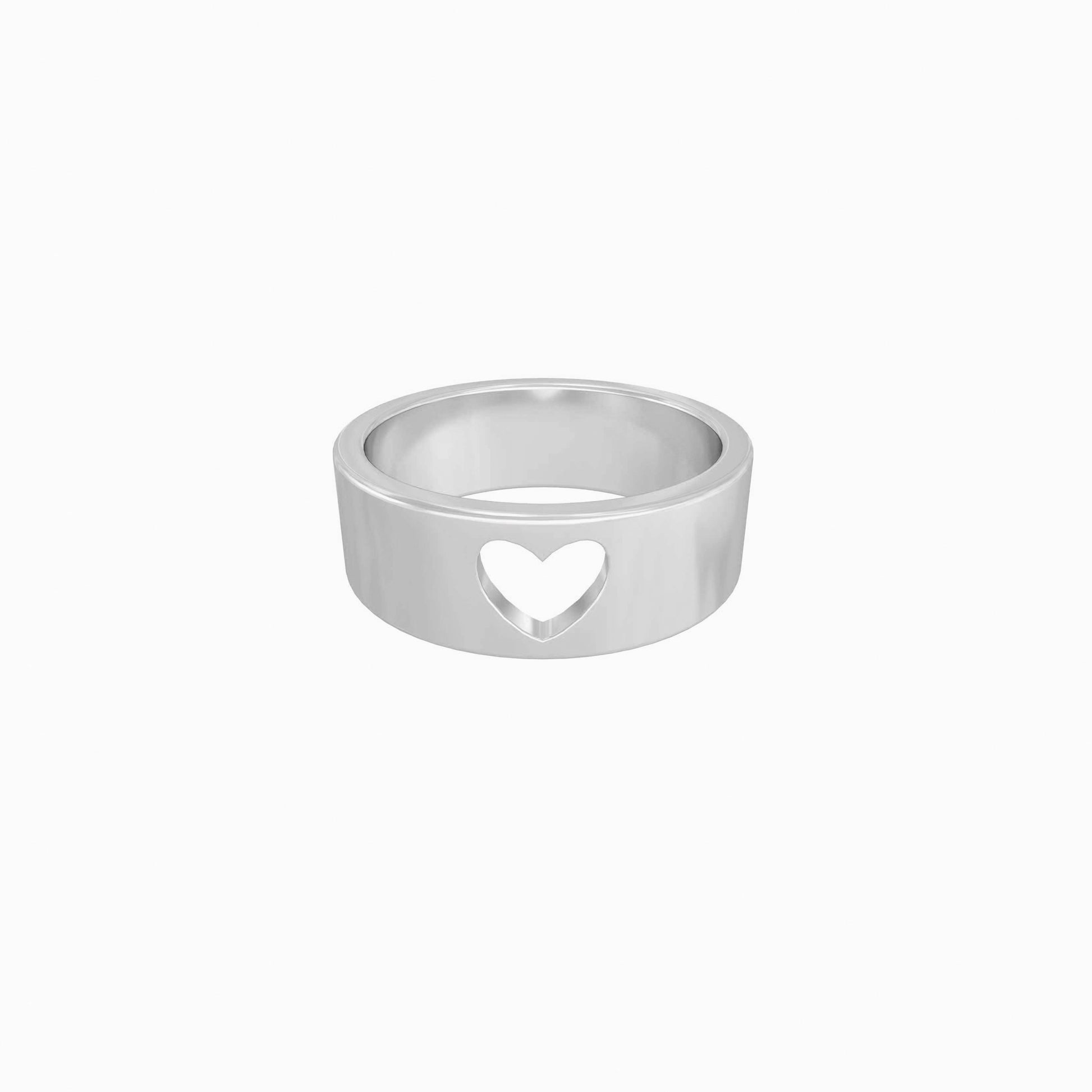 Heart Cut Out Ring Sterling Silver