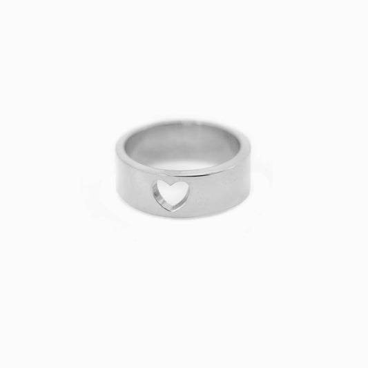 Heart Cut Out Ring Sterling Silver