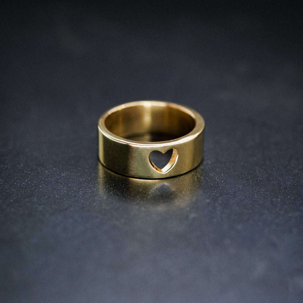 Heart Cut Out Solid Gold Ring