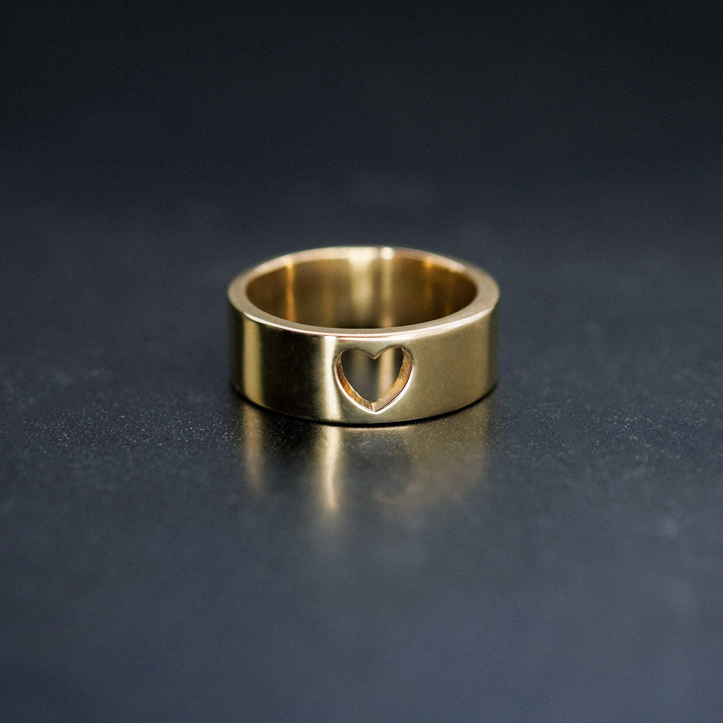Heart Cut Out Solid Gold Ring