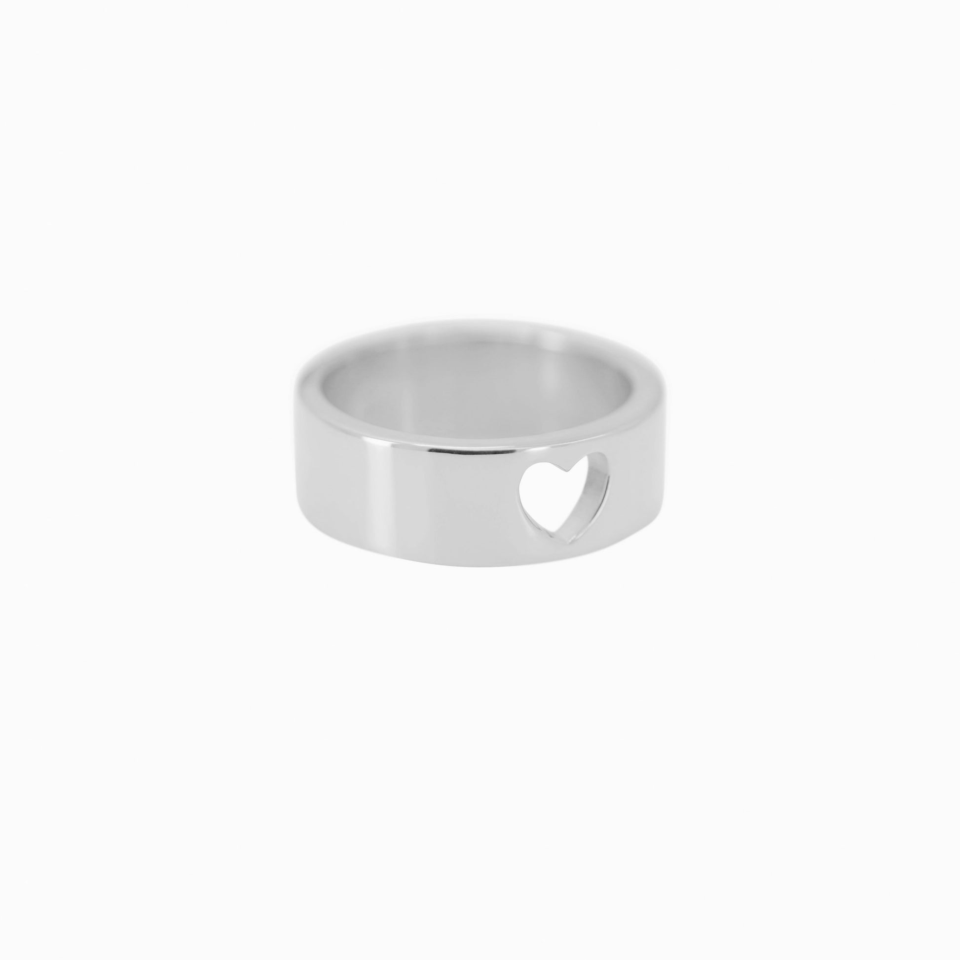 Heart Cut Out Ring Sterling Silver