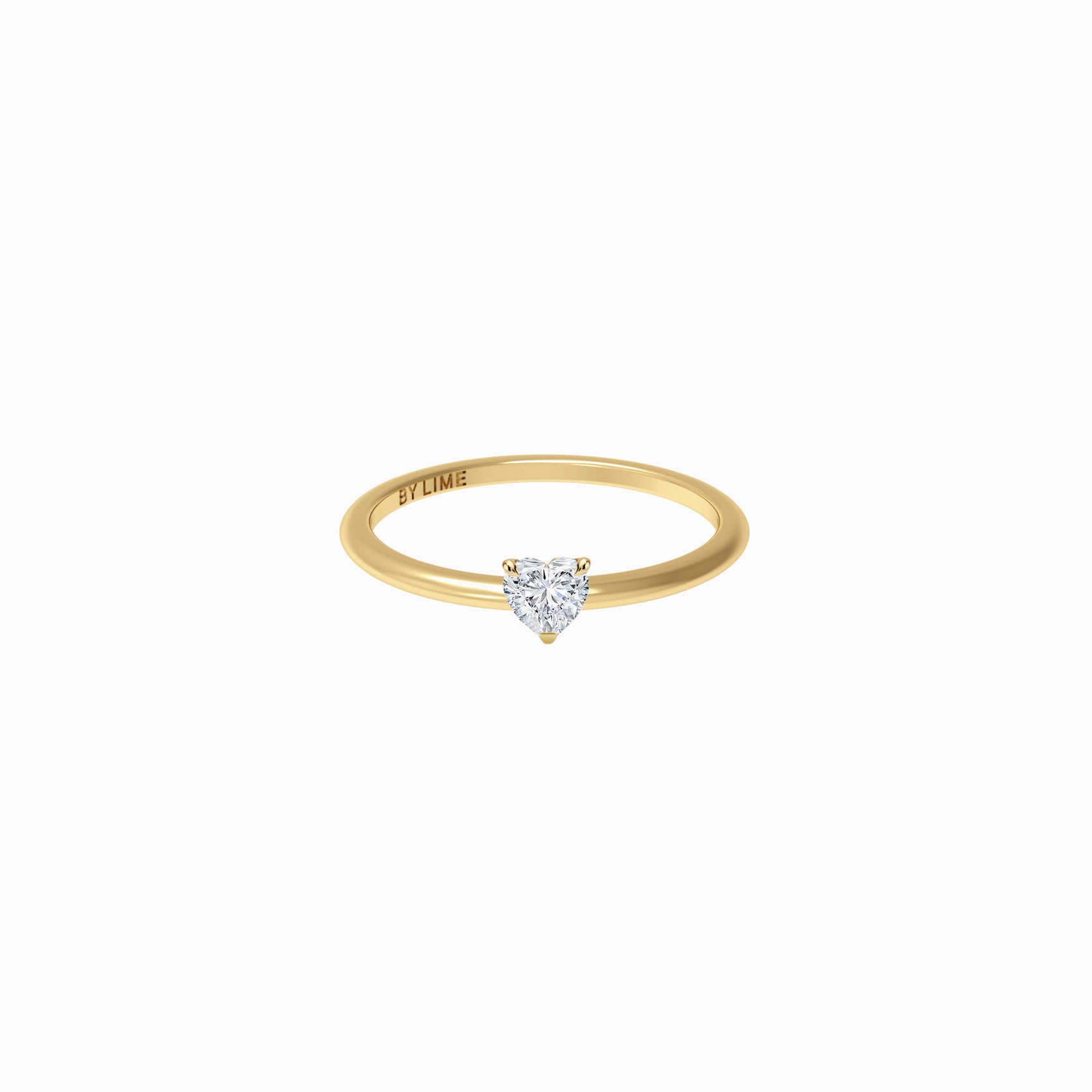 Moissanite Heart Diamond Soft Line Ring Gold