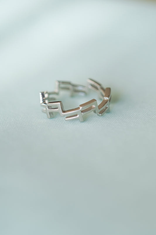 Korean Letter Laugh ㅋㅋㅋㅋ Ring 14K Solid Gold