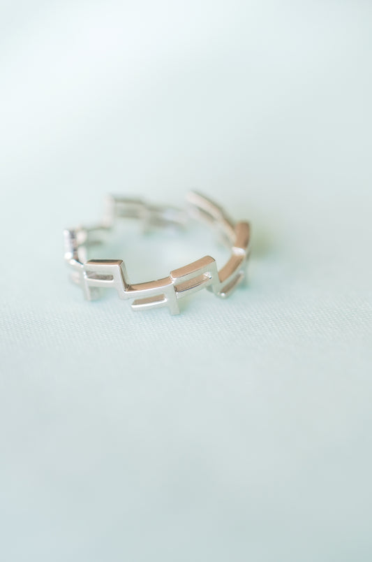 Korean Letter Laugh ㅋㅋㅋㅋ Ring 14K Solid Gold