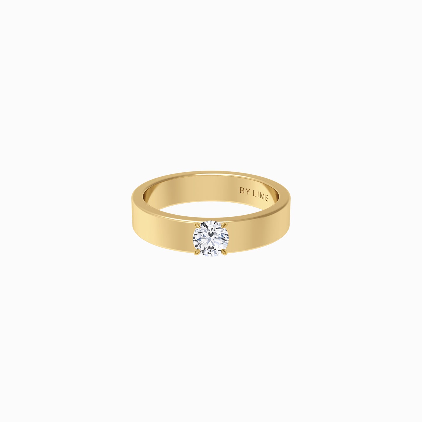 Moissanite Round Diamond Band Ring Gold