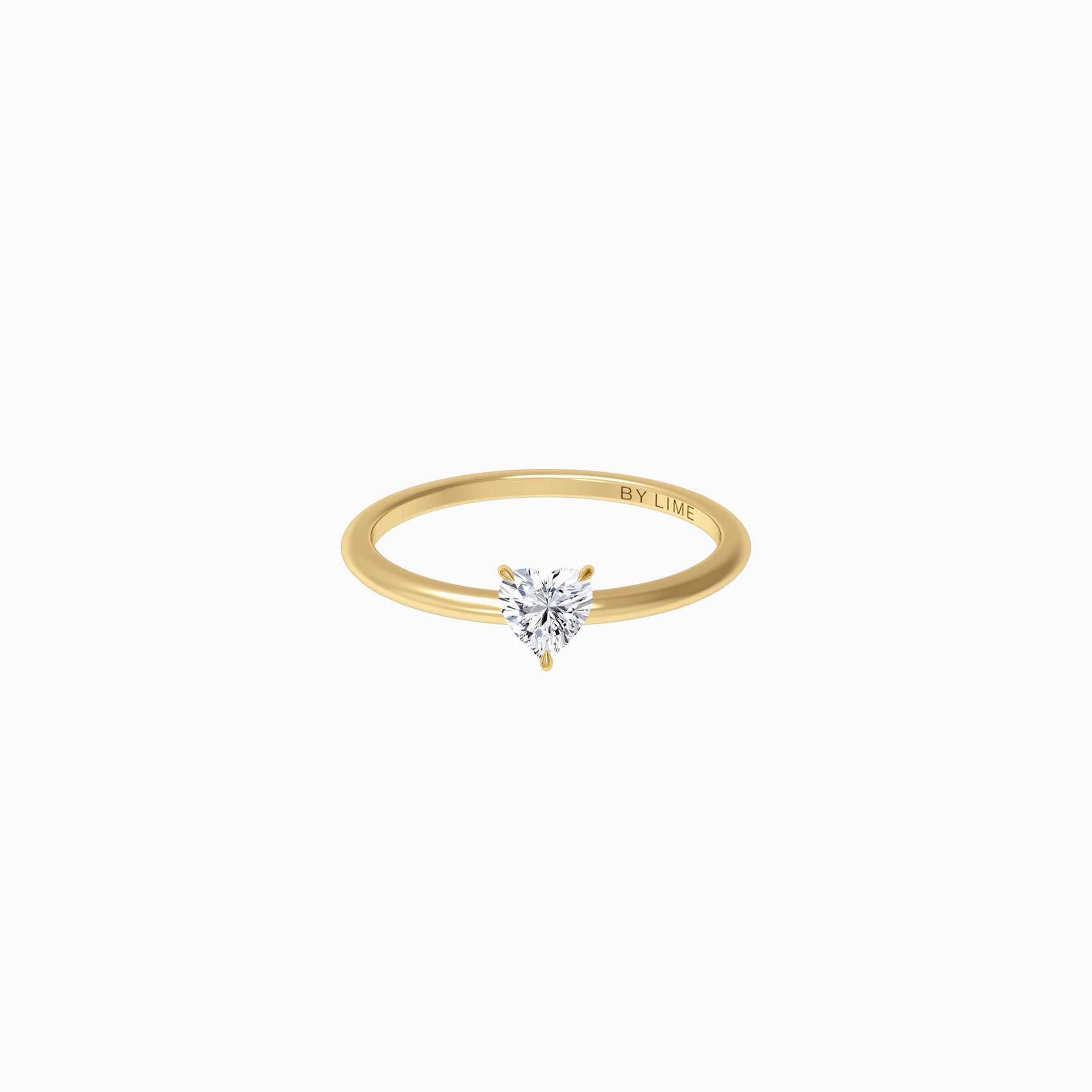 Heart Diamond Soft Line Ring Gold