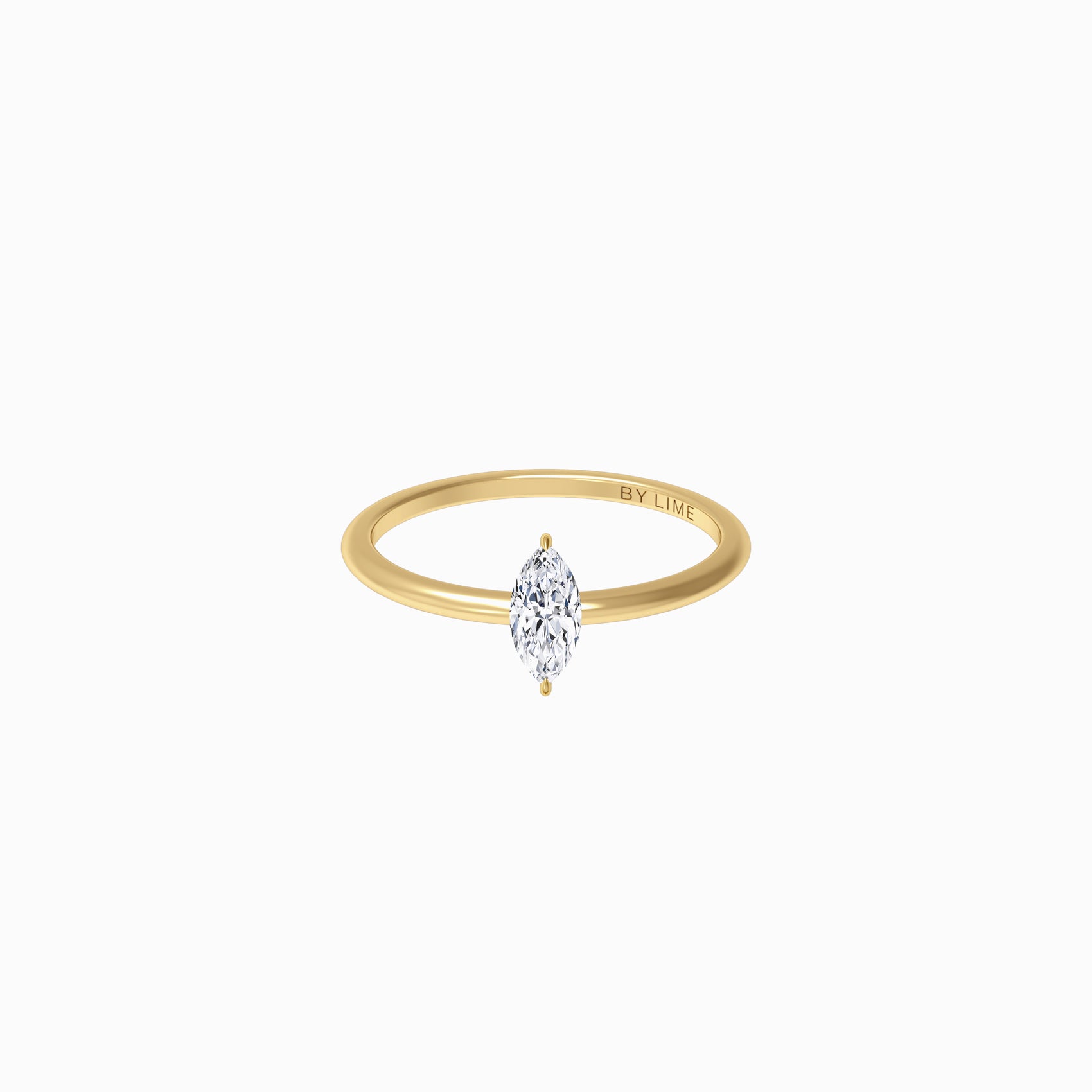 Marquise Soft Line Diamond Ring Gold