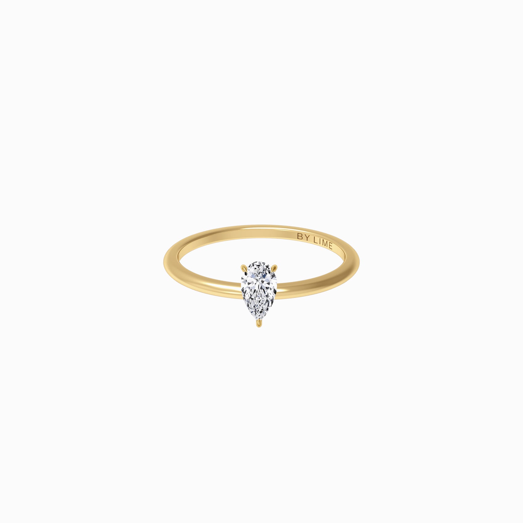 Pear Soft Line Diamond Ring Gold