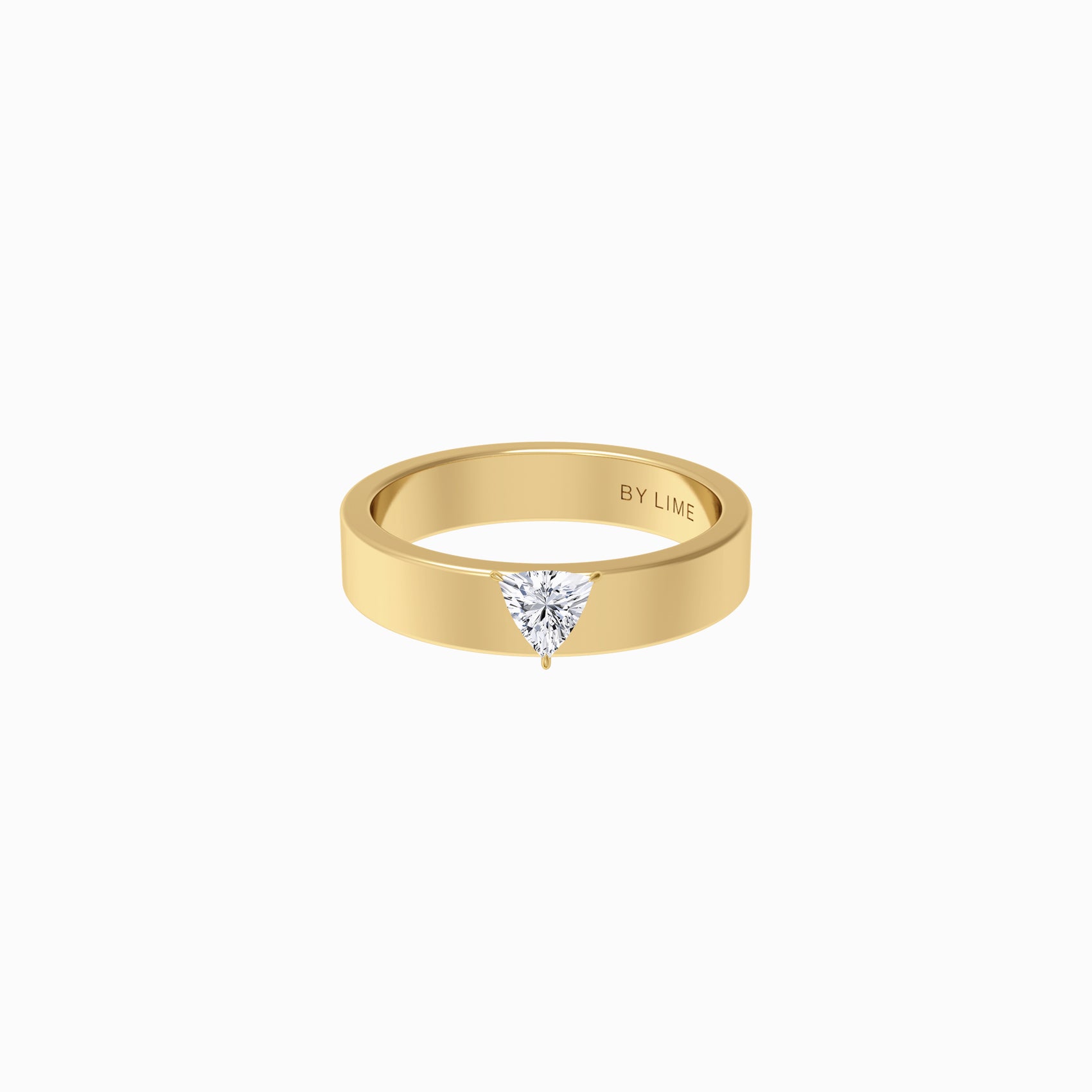 GIA Diamond Trillion Diamond Band Ring Gold