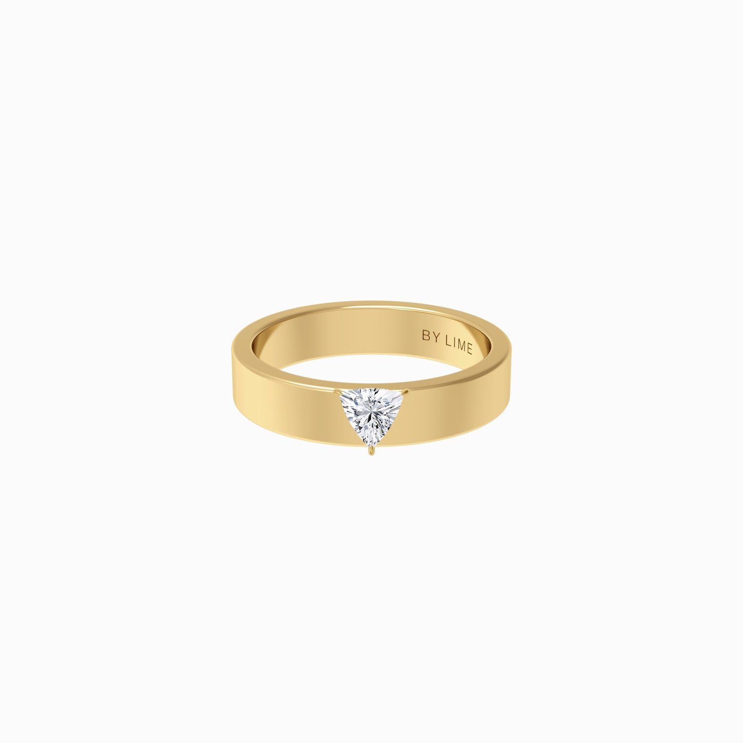 Lab Diamond Trillion Diamond Band Ring Gold