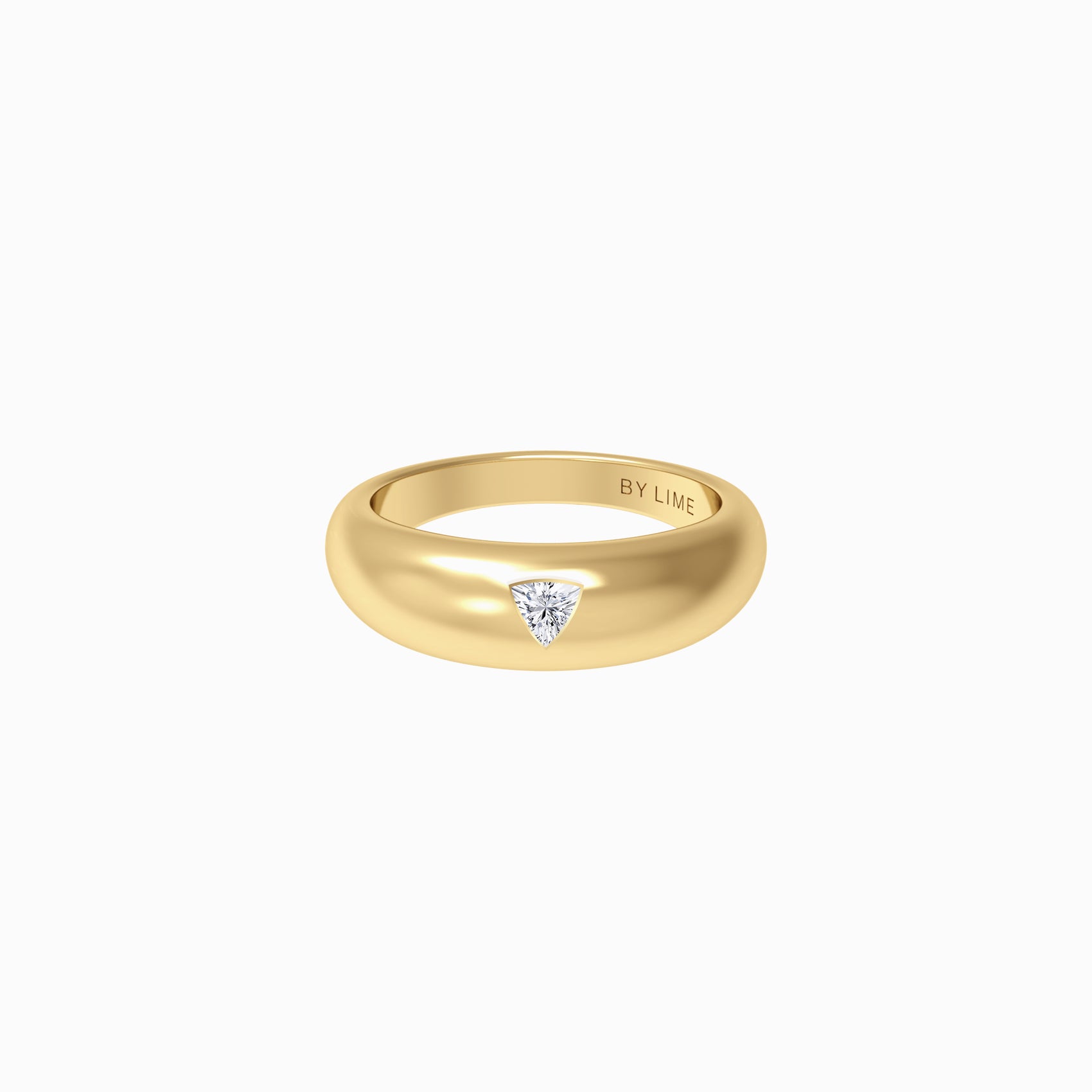 Trillion Diamond Puffy Ring Gold