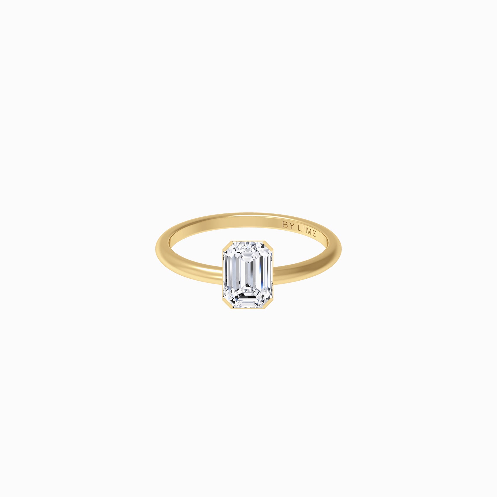 Moissanite Emerald Wish Ring Gold In Stock