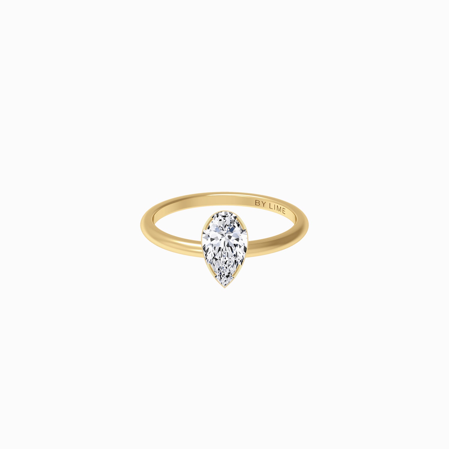 Lab Created Diamond Pear Wish Ring Gold In Stock