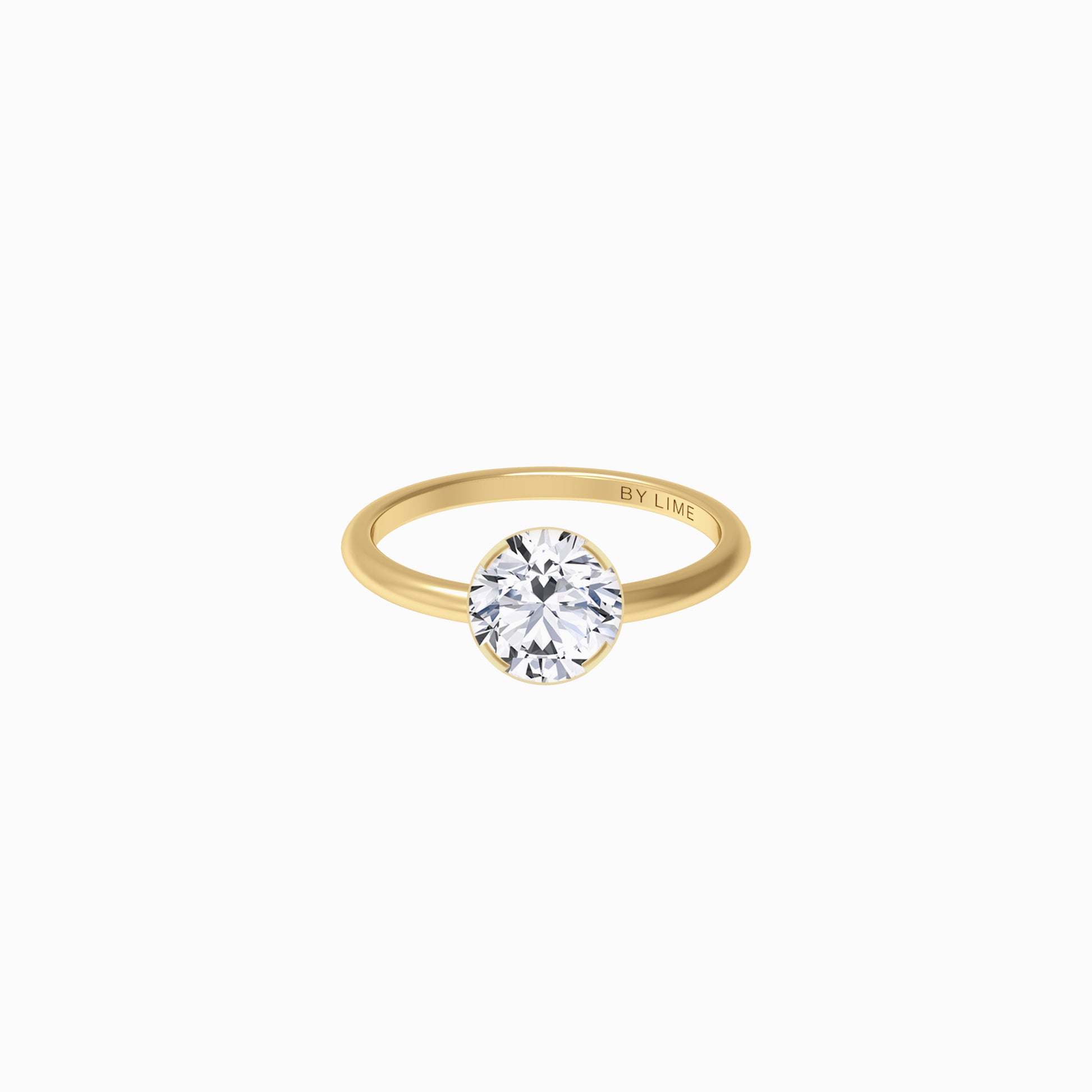 Moissanite Round Wish Ring Gold