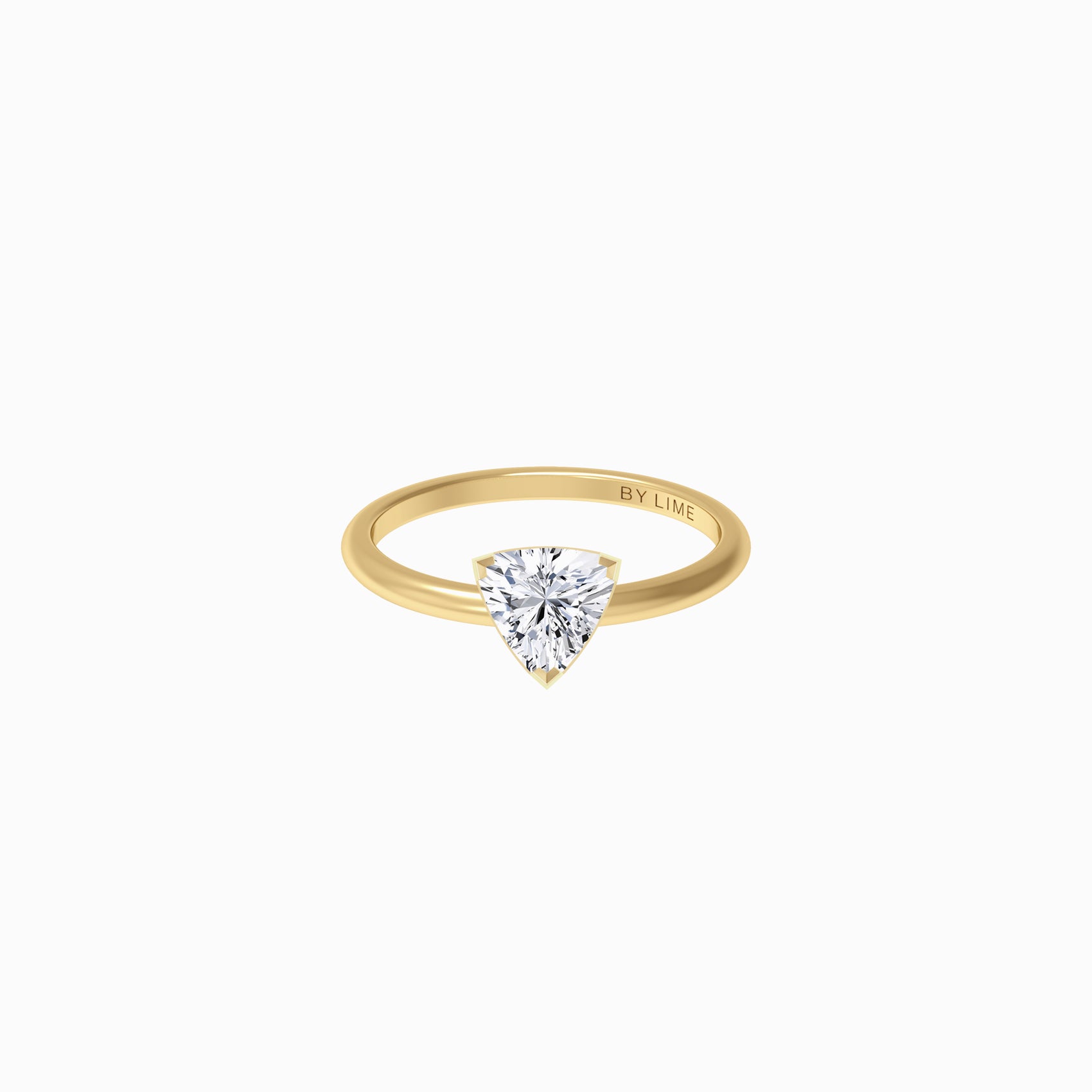 Moissanite Trillion Wish Ring Gold