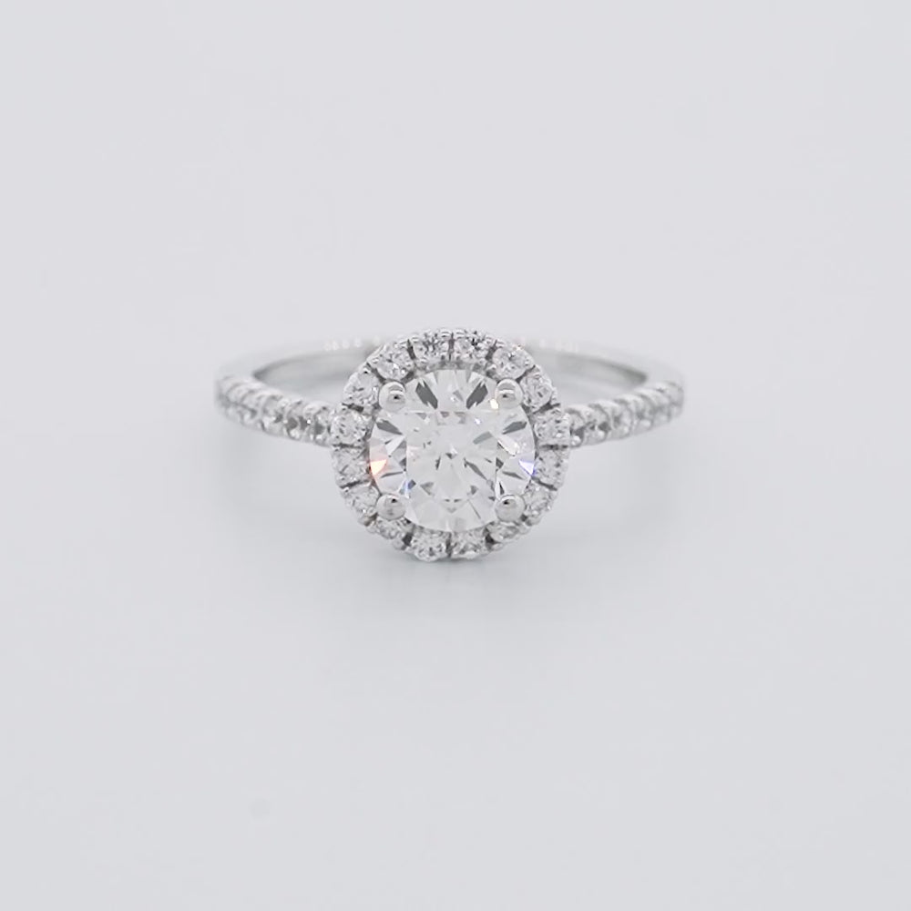 
          
          Load and play video in Gallery viewer, Anissa Moissanite Round Halo Pave Natural Diamonds Rose Gold Ring
          
          