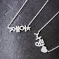 Korean Custom Name and Star Pavé Lab Diamond Necklace  14K Solid Gold – Personalized
