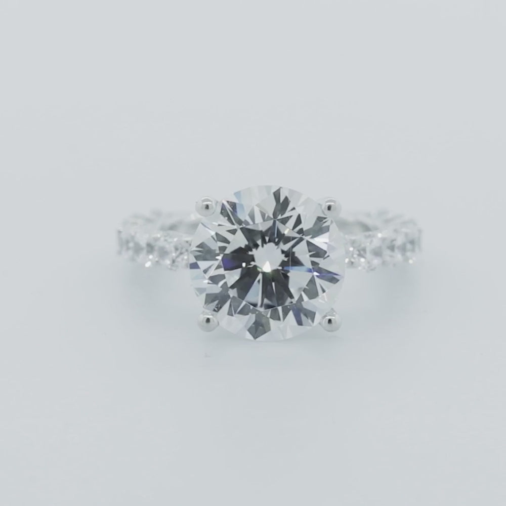 
          
          Load and play video in Gallery viewer, Alina Moissanite Round Pave Natural Diamonds Ring
          
          