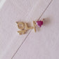 Korean Heart Ruby Custom Name Necklace in 14K Solid Gold – Personalized